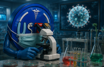 USTD coin in laboratory with microscope