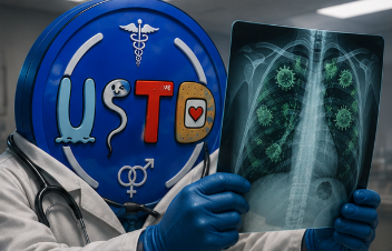 Doctor examining X-ray with USTD virus